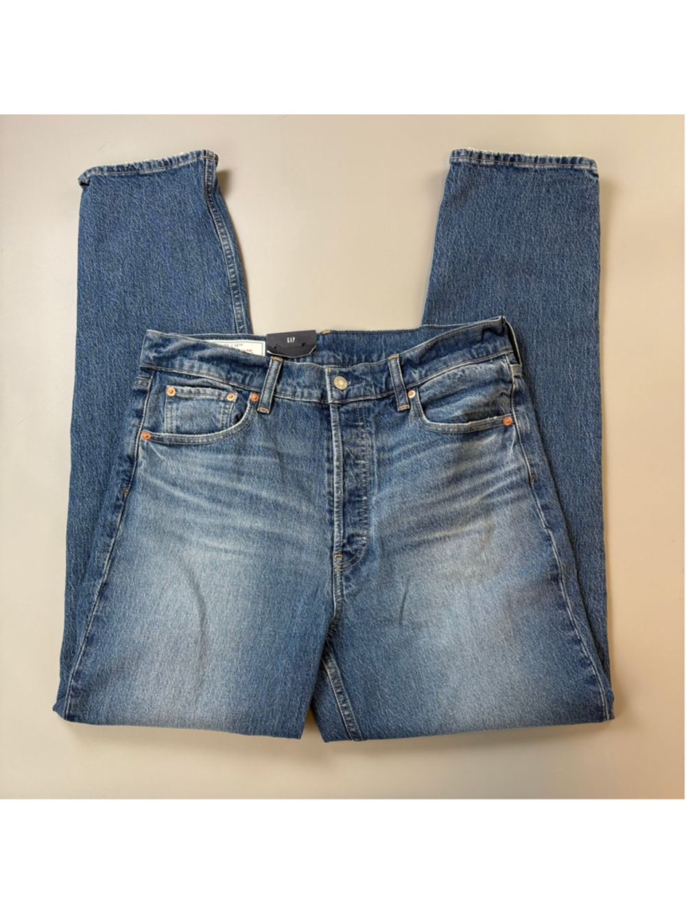 GAP Jeans Cheeky Straight High Rise 31 12 TALL Blue Classic Daily Casual Denim